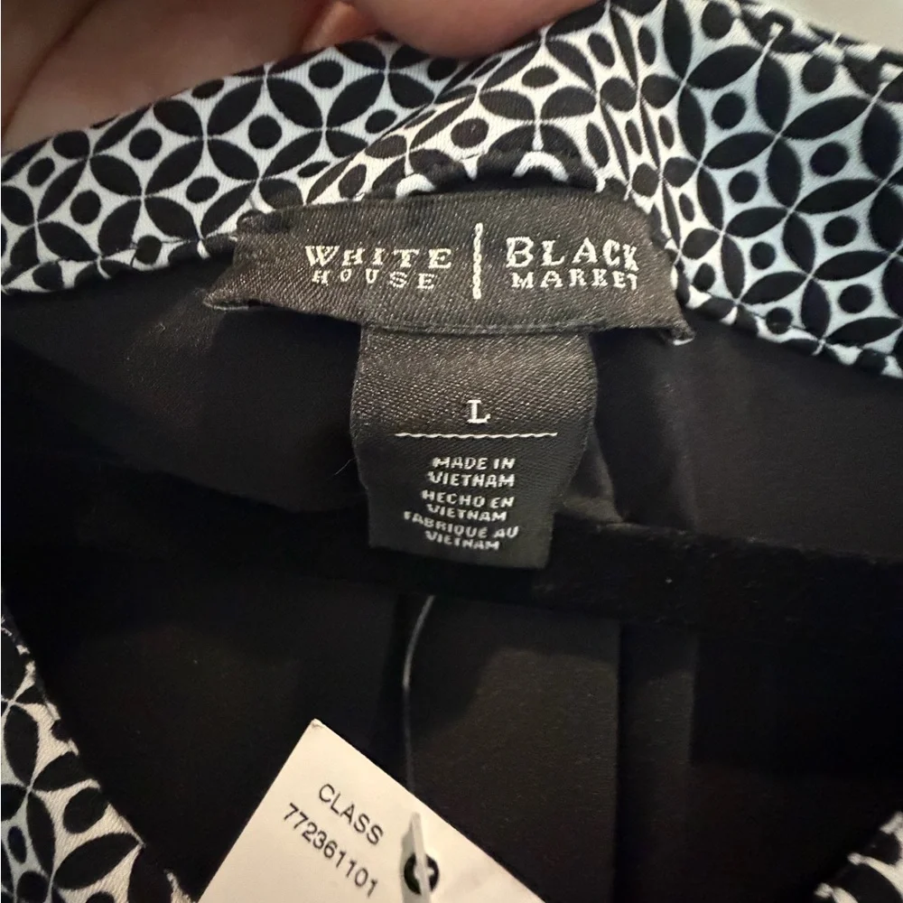 White House Black Market Black Dress with White Trim - Picture 3 of 6